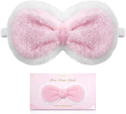 Geyoga Kids Sleep Masks for Girls with Gift Box Pink Bow Girls Plush Sleeping Eye Cover Soft Eye Blindfold Cover Animal Shade for Toddlers Birthday Party Gift, Travel, Nap, Night Sleep in Saudi Arabia