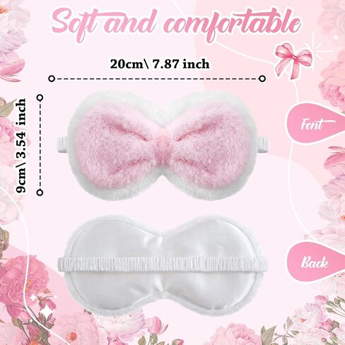 Geyoga Kids Sleep Masks for Girls with Gift Box Pink Bow Girls Plush Sleeping Eye Cover Soft Eye Blindfold Cover Animal Shade for Toddlers Birthday Party Gift, Travel, Nap, Night Sleep in Saudi Arabia