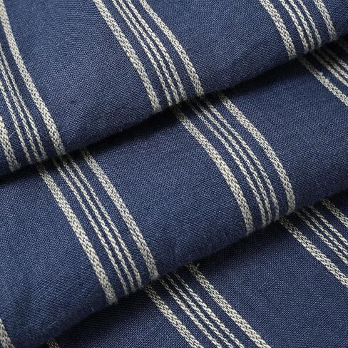 Amazhiyu Women's 100% Linen Stripe Summer A-Line Midi Skirt Elastic Waist in Kuwait