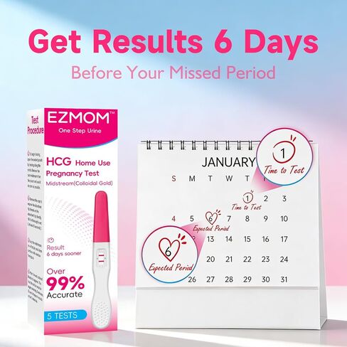 Early Detection Pregnancy Tests, 5 Count HCG Tests for Home Use, Midstream Early Detection Test, Accurate Fast Results Testing Kit in Saudi Arabia