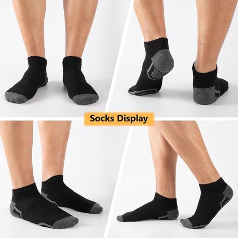 COOVAN Ankle Socks Men 7 Pack Checkered Pattern Comfort Wicking Athletic Socks for Men in Kuwait