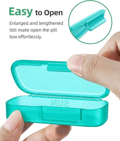 PULIV Weekly Pill Organizer with Large Capacity, Dual Protection Pill Box 7 Day, Arthritis Friendly Pill Case Easy to Open, Medicine Organizer for Vitamins, Medications, Fish Oils, Supplements (Cyan) in Saudi Arabia