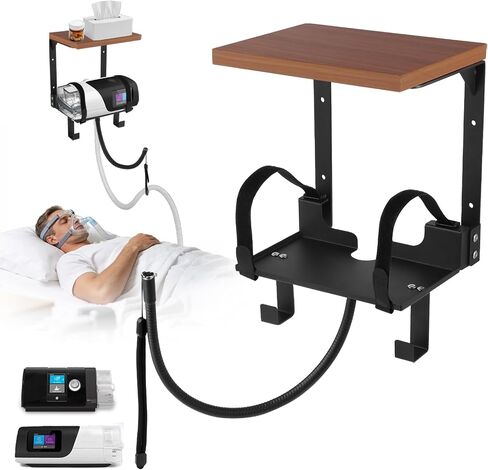 2-Tier Wall Mount CPAP Organizer,CPAP Hose Holder, Adjustable Hose & Mask Hanger, Bedside Storage Shelf Fits ResMed AirSense 11, Space-Saving & Easy Mounting in Saudi Arabia