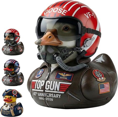 Large Size USA 250th Anniversary Duck Resin Ornament, Top Gun 40th Pilot Goose, Classic Movie Collectible Figurine, Gift for Home Decoration (Soaring Ambition Goose) in Saudi Arabia