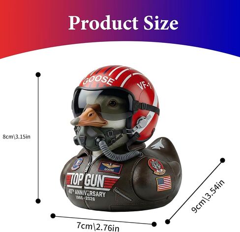Large Size USA 250th Anniversary Duck Resin Ornament, Top Gun 40th Pilot Goose, Classic Movie Collectible Figurine, Gift for Home Decoration (Soaring Ambition Goose) in Saudi Arabia