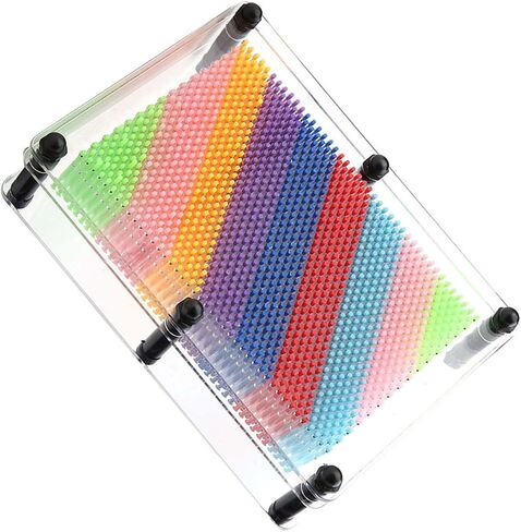 3D Pin Art Board Creative Sculpture Colorful Plastic Pins Educational Fun for Adults Home Office Decor Large Medium Small Size Options (Black Bottom Large Size) in Kuwait
