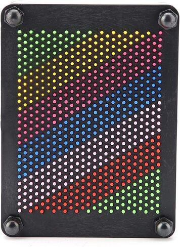 3D Pin Art Board Creative Sculpture Colorful Plastic Pins Educational Fun for Adults Home Office Decor Large Medium Small Size Options (Black Bottom Large Size) in Kuwait