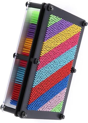 3D Pin Art Board Creative Sculpture Colorful Plastic Pins Educational Fun for Adults Home Office Decor Large Medium Small Size Options (Black Bottom Large Size) in Kuwait