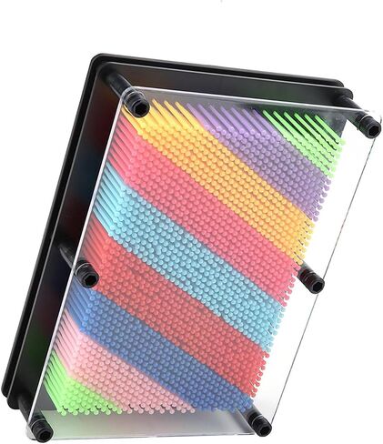 3D Pin Art Board Creative Sculpture Colorful Plastic Pins Educational Fun for Adults Home Office Decor Large Medium Small Size Options (Black Bottom Large Size) in Kuwait