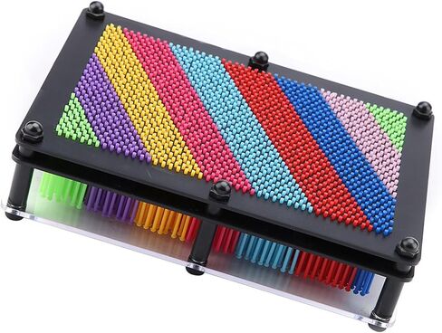 3D Pin Art Board Creative Sculpture Colorful Plastic Pins Educational Fun for Adults Home Office Decor Large Medium Small Size Options (Black Bottom Large Size) in Kuwait