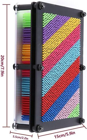 3D Pin Art Board Creative Sculpture Colorful Plastic Pins Educational Fun for Adults Home Office Decor Large Medium Small Size Options (Black Bottom Large Size) in Kuwait