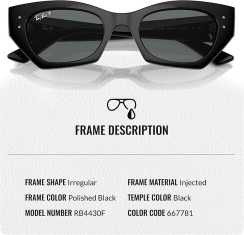 Ray-Ban RB4430F ZENA BIO-BASED LOW BRIDGE FIT نظارة شمسية ذات شكل مربع دائري مع مجموعة نظارات RayBan الرسمية in Kuwait