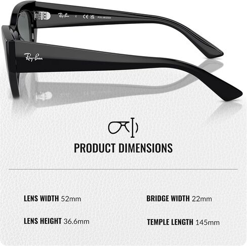 Ray-Ban RB4430F ZENA BIO-BASED LOW BRIDGE FIT نظارة شمسية ذات شكل مربع دائري مع مجموعة نظارات RayBan الرسمية in Kuwait