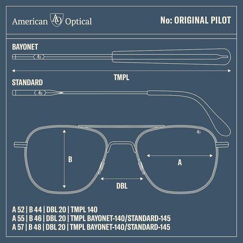 AO American Optical Gold Original Pilot Sunglasses | Nylon & Glass Lenses | Polarized & Non-Polarized in Saudi Arabia