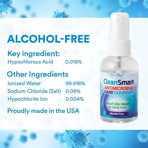 CleanSmart Skin & Hand Cleanser, 2 Ounce Spray Bottle (Pack of 3) Alcohol-Free Safe Cleanser in Saudi Arabia