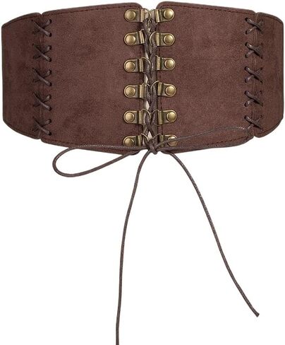 Women's Wide Elastic Corset Belt - Vintage Lace-Up Waspie for Dresses Halloween Costume in Kuwait