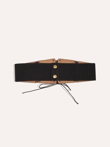 Women's Wide Elastic Corset Belt - Vintage Lace-Up Waspie for Dresses Halloween Costume in Kuwait