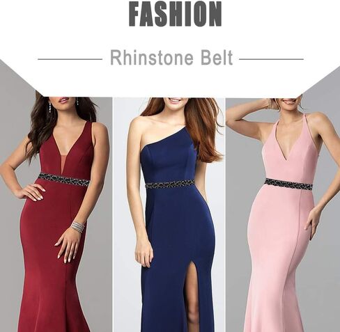 Women Beaded Rhinestone Belts Thin Adjustable Elastic Stretchy Belt Skinny Gliter Waist Belts for Lady Dress in Saudi Arabia
