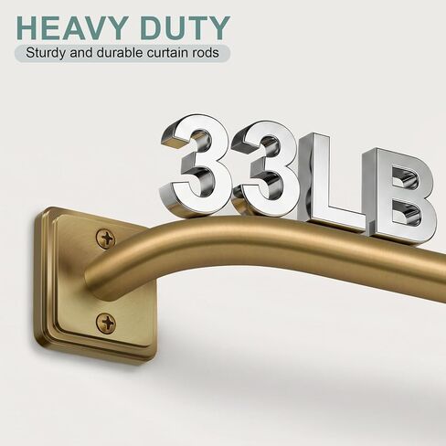 Lootkell Warm Gold Wrap Around Curtain Rods for Windows 72-144 Inch, Adjustable Blackout Window Curtain Rod Heavy Duty 1" Metal Drapery Rod with French Return Design for Bedroom Living Room Kitchen in Saudi Arabia
