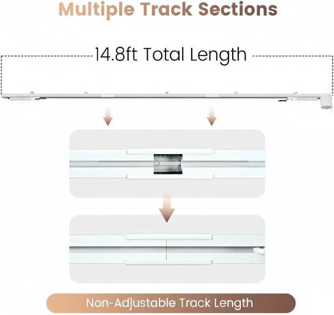 Smart Electric Curtain Track, 177" Motorized Curtain Rail with APP & Remote Control, Ultra Quiet Automatic Smart Home Curtain System for Living Room Bedroom, Fixed-Length Design for Smoother Operation in Kuwait