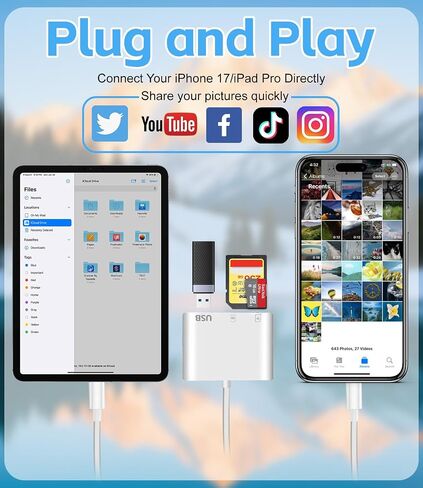 قارئ بطاقة SD USB C، قارئ بطاقة ذاكرة بفتحة مزدوجة لـ SD/Micro SD/SDHC/SDXC/MMC، محول بطاقة USB 3.0 عالي السرعة من النوع C إلى Micro SD متوافق مع MacBook Pro/Air، Chromebook، Android Galaxy in Kuwait