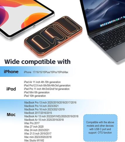 قارئ بطاقة SD USB C، قارئ بطاقة ذاكرة بفتحة مزدوجة لـ SD/Micro SD/SDHC/SDXC/MMC، محول بطاقة USB 3.0 عالي السرعة من النوع C إلى Micro SD متوافق مع MacBook Pro/Air، Chromebook، Android Galaxy in Kuwait