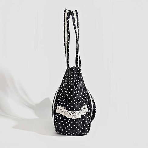 Polka Dot Tote Bag, Cute Tote Bags for Women, Large Canvas Tote Bag with Pockets, Y2k Vintage Tote Bag, Canvas Shoulder Tote Bag with Handles, Cloth Whimsical Purse, Whimsy Twee Aesthetic in Kuwait