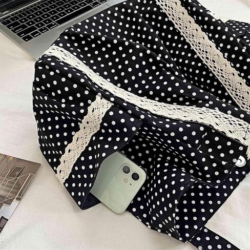 Polka Dot Tote Bag, Cute Tote Bags for Women, Large Canvas Tote Bag with Pockets, Y2k Vintage Tote Bag, Canvas Shoulder Tote Bag with Handles, Cloth Whimsical Purse, Whimsy Twee Aesthetic in Kuwait