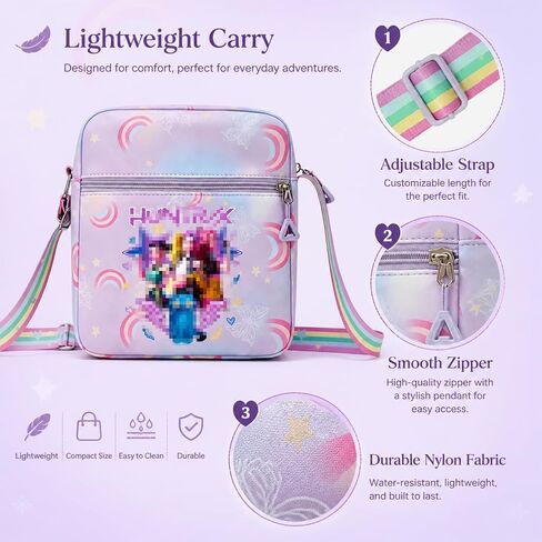 Kpop Crossbody Bag with Zipper Cute Cartoon Shoulder Bag for Korean Pop Idol Fans, Anime Merch Mini Purse for kpop fans Birthday Gifts, Adjustable Strap Casual Everyday Use Tote Phone Wallet in Saudi Arabia