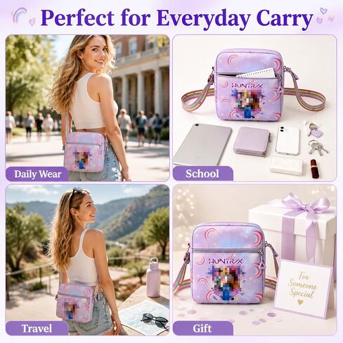 Kpop Crossbody Bag with Zipper Cute Cartoon Shoulder Bag for Korean Pop Idol Fans, Anime Merch Mini Purse for kpop fans Birthday Gifts, Adjustable Strap Casual Everyday Use Tote Phone Wallet in Saudi Arabia