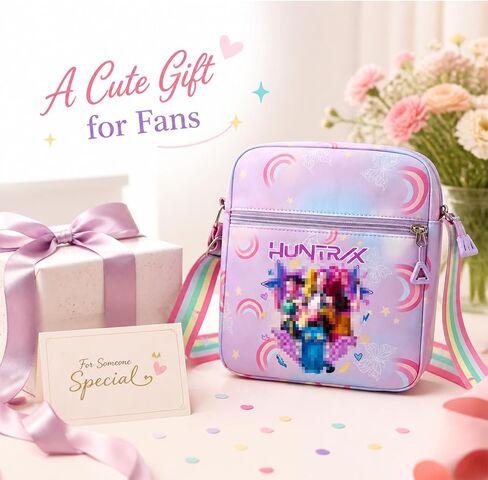 Kpop Crossbody Bag with Zipper Cute Cartoon Shoulder Bag for Korean Pop Idol Fans, Anime Merch Mini Purse for kpop fans Birthday Gifts, Adjustable Strap Casual Everyday Use Tote Phone Wallet in Saudi Arabia