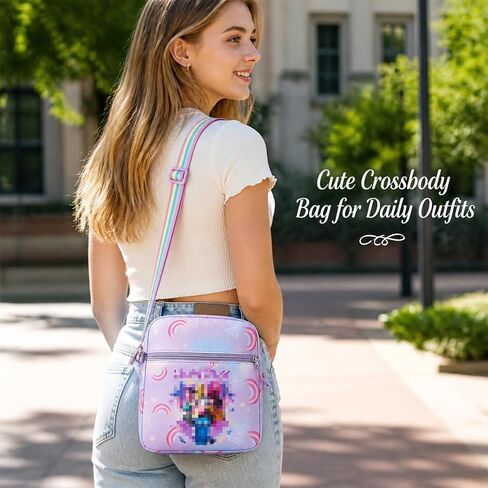 Kpop Crossbody Bag with Zipper Cute Cartoon Shoulder Bag for Korean Pop Idol Fans, Anime Merch Mini Purse for kpop fans Birthday Gifts, Adjustable Strap Casual Everyday Use Tote Phone Wallet in Saudi Arabia