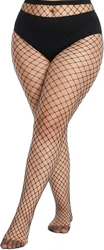 Plus Size Fishnet Tights, Black Full Length Big Mesh Stockings, High Elastic Pantyhose For Women in Kuwait