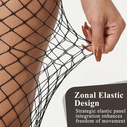 Plus Size Fishnet Tights, Black Full Length Big Mesh Stockings, High Elastic Pantyhose For Women in Kuwait