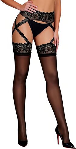Lace Suspender Tights Sheer Pantyhose Garter Tights Sexy Stockings for Women Lingerie Fishnet Leggings in Saudi Arabia