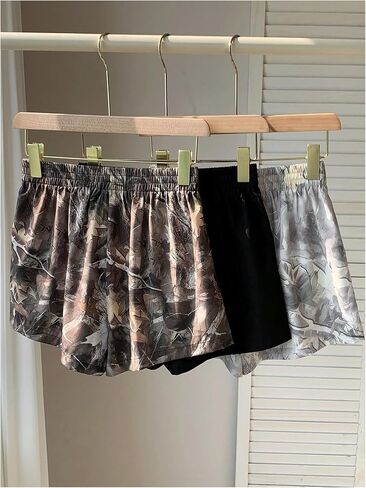 SOLY HUX Women's Plus Size Shorts 3 Pack Y2k Camo Elastic High Waisted Wide Leg Summer Track Shorts Streetwear in Kuwait