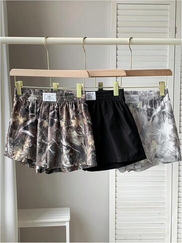 SOLY HUX Women's Plus Size Shorts 3 Pack Y2k Camo Elastic High Waisted Wide Leg Summer Track Shorts Streetwear in Kuwait