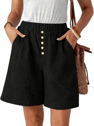 Women's Cotton Linen Casual Shorts in Kuwait