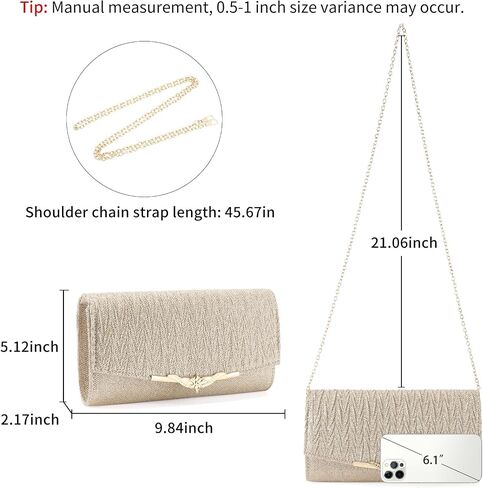 Evening Bag Clutch Purses for Women Ladies Glitter Wedding Crossbody Handbags for Prom Party Cocktail in Saudi Arabia
