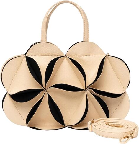 2026 New Women Top Handle Bags, Crossbody Bags, Clutches, Evening Bags, Hobo Bags, Shoulder Bags, Totes, Trendy PU Leather 3D Flower Handbag with Adjustable Straps | 3in1 bag in Saudi Arabia