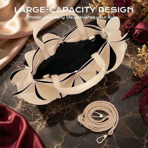 2026 New Women Top Handle Bags, Crossbody Bags, Clutches, Evening Bags, Hobo Bags, Shoulder Bags, Totes, Trendy PU Leather 3D Flower Handbag with Adjustable Straps | 3in1 bag in Saudi Arabia