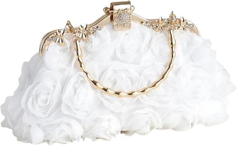 2026 Elegant Lace Rose Clutch for Women Cute Floral Evening Bag Funky Flower Purse For Wedding in Saudi Arabia