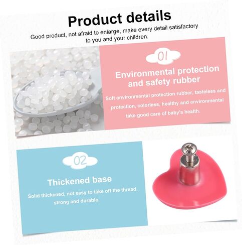 BESPORTBLE 4pcs Pink Heart-Shaped Drawer Handles Cabinet Pulls Cute Wardrobe Handles Soft Silicone ’ Room Furniture Hardware for Bedroom Decor in Kuwait