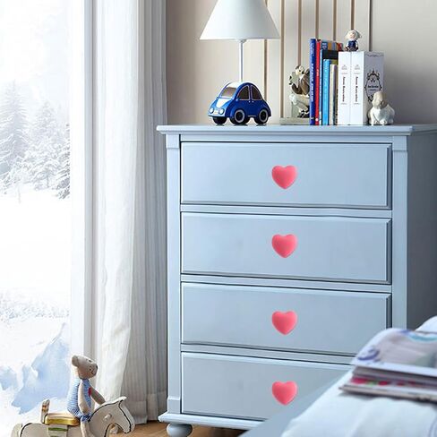 BESPORTBLE 4pcs Pink Heart-Shaped Drawer Handles Cabinet Pulls Cute Wardrobe Handles Soft Silicone ’ Room Furniture Hardware for Bedroom Decor in Kuwait