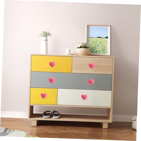 BESPORTBLE 4pcs Pink Heart-Shaped Drawer Handles Cabinet Pulls Cute Wardrobe Handles Soft Silicone ’ Room Furniture Hardware for Bedroom Decor in Kuwait