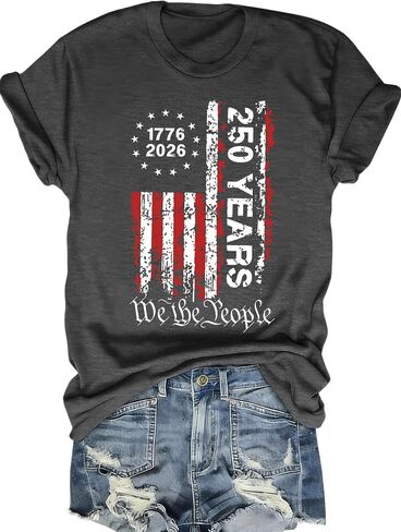 Flag Shirt for Women 4th of July Graphic T-Shirt Patriot Tops USA Short Sleeve Blouse Tees in Saudi Arabia
