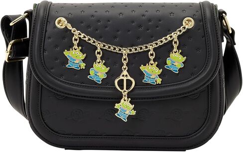 Loungefly Disney: Pixar- Toy Story 5 - Aliens - Enamel Charms on Chain- Adjustable Shoulder Strap Crossbody Bag with Charms - Gifts for Kids & Adults - Collectible Bags in Kuwait