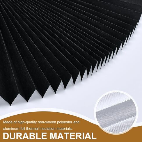 6Pcs 100% Full Blackout Pleated Shades for Windows, No Drill Cordless Window Blinds with Adjustable Height Clips, Temporary Adhesive Shades for Bedroom Apartment Nursery Media Room, 35" W x 71" H in Saudi Arabia