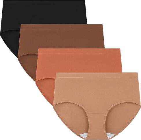 INNERSY Womens Plus Size Cotton Underwear High Waisted Briefs Panties 4-Pack in Kuwait