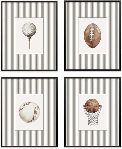 VONTP Retro Fishing Wall Art Decor, Classic Fly Fishing Gear Hook Reels and Tackle Prints Poster Wall Decorations for Boys Room Home Bedroom Living Room, 8x10 Inch Set of 4 (Unframed) in Saudi Arabia